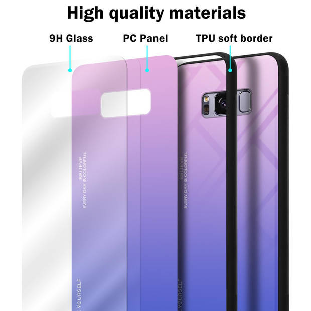 Cadorabo Hoesje geschikt voor Samsung Galaxy S8 PLUS in ROZE - BLAUW - Tweekleurige beschermhoes TPU-silicone Case Cover