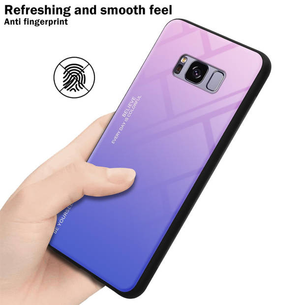 Cadorabo Hoesje geschikt voor Samsung Galaxy S8 PLUS in ROZE - BLAUW - Tweekleurige beschermhoes TPU-silicone Case Cover