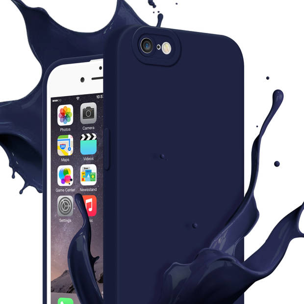 Cadorabo Hoesje geschikt voor Apple iPhone 6 / 6S in FLUID DONKER BLAUW - Beschermhoes TPU silicone Cover Case