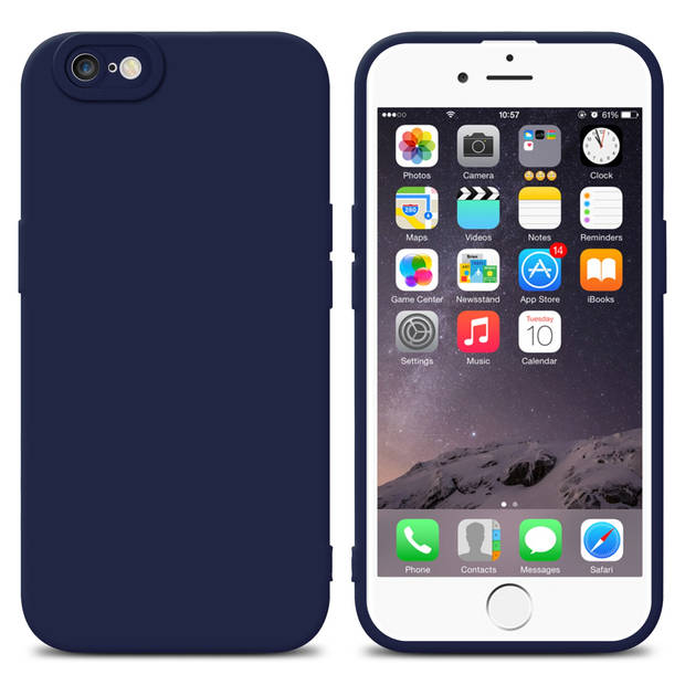 Cadorabo Hoesje geschikt voor Apple iPhone 6 PLUS / 6S PLUS in FLUID DONKER BLAUW - Beschermhoes TPU silicone Cover Case