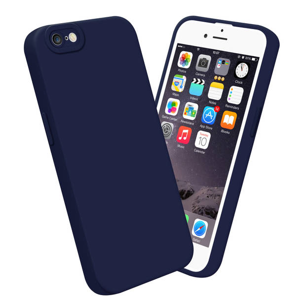 Cadorabo Hoesje geschikt voor Apple iPhone 6 / 6S in FLUID DONKER BLAUW - Beschermhoes TPU silicone Cover Case