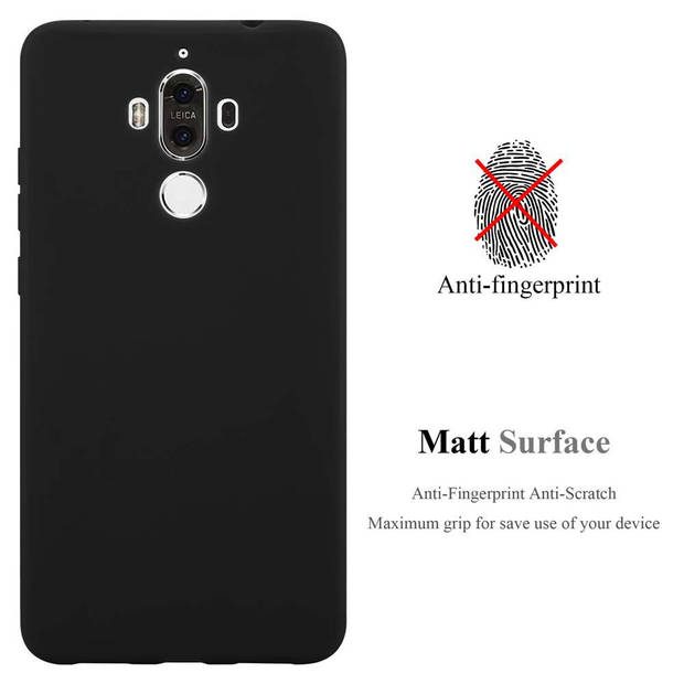 Cadorabo Hoesje geschikt voor Huawei MATE 9 in CANDY ZWART - Beschermhoes TPU silicone Case Cover