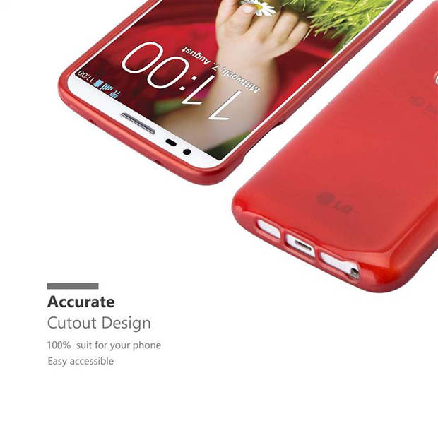 Cadorabo Hoesje geschikt voor LG G2 MINI in ROOD - Beschermhoes TPU silicone Case Cover Brushed