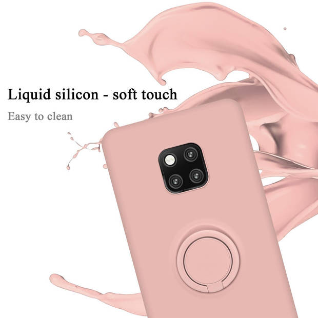 Cadorabo Hoesje geschikt voor Huawei MATE 20 PRO in LIQUID ROZE - Beschermhoes van TPU silicone Case Cover met ring