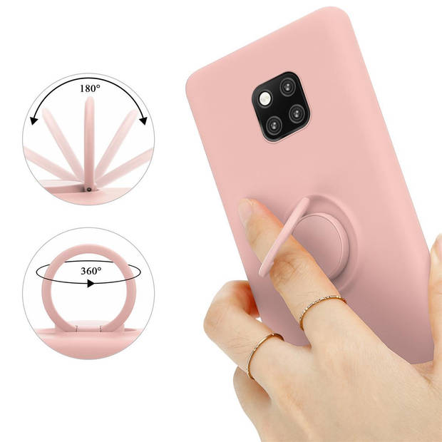 Cadorabo Hoesje geschikt voor Huawei MATE 20 PRO in LIQUID ROZE - Beschermhoes van TPU silicone Case Cover met ring