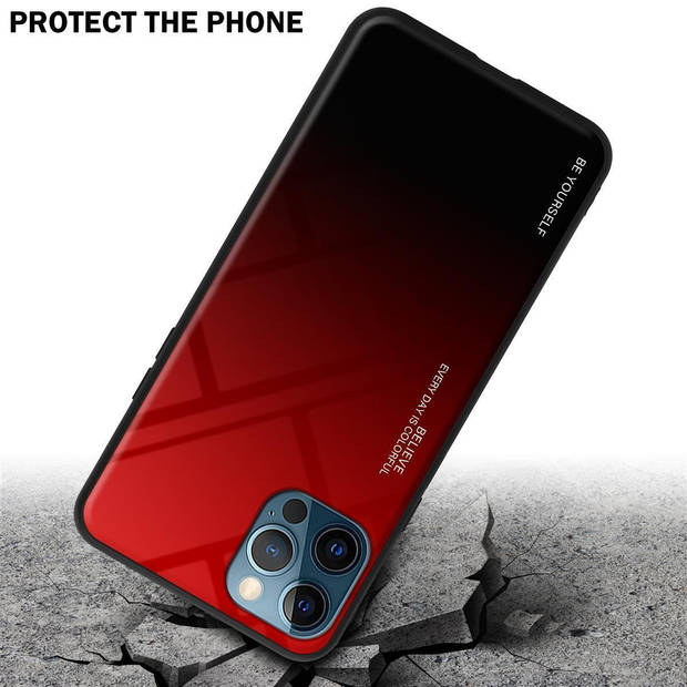 Cadorabo Hoesje geschikt voor Apple iPhone 13 PRO MAX in ROOD - ZWART - Tweekleurige beschermhoes TPU-silicone Case