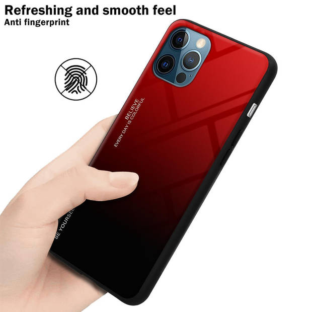 Cadorabo Hoesje geschikt voor Apple iPhone 13 PRO MAX in ROOD - ZWART - Tweekleurige beschermhoes TPU-silicone Case