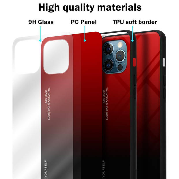 Cadorabo Hoesje geschikt voor Apple iPhone 13 PRO in ROOD - ZWART - Tweekleurige beschermhoes TPU-silicone Case Cover