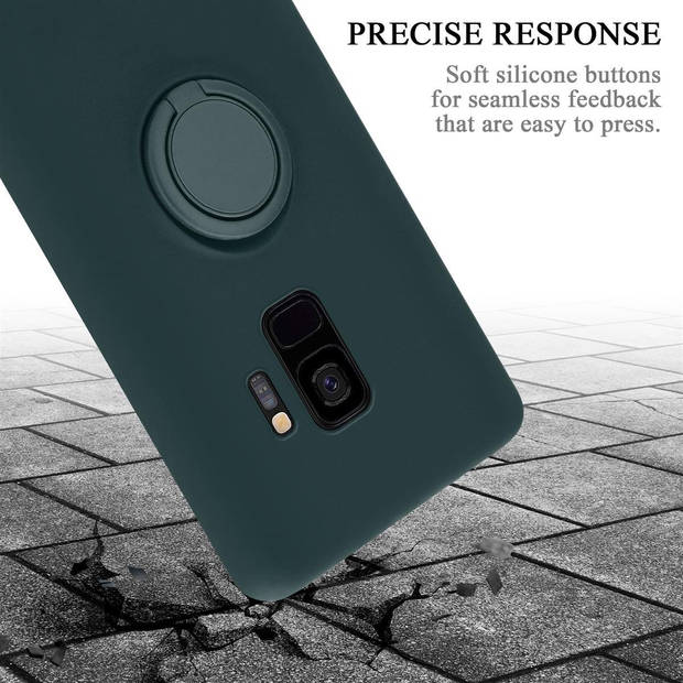 Cadorabo Hoesje geschikt voor Samsung Galaxy S9 in LIQUID GROEN - Beschermhoes van TPU silicone Case Cover met ring