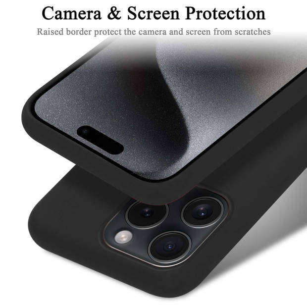 Cadorabo Hoesje geschikt voor Apple iPhone 15 PRO Case in LIQUID ZWART - Beschermhoes TPU silicone Cover