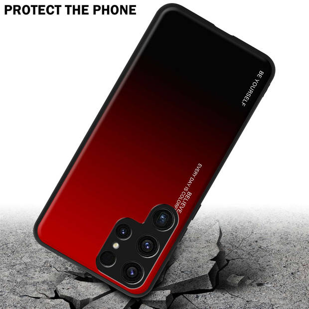 Cadorabo Hoesje geschikt voor Samsung Galaxy S23 ULTRA in ROOD - ZWART - Tweekleurige beschermhoes TPU-silicone Case