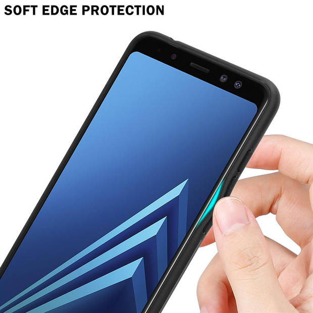 Cadorabo Hoesje geschikt voor Samsung Galaxy A8 2018 in PAARS - ROOD - Tweekleurige beschermhoes TPU-silicone Case Cover