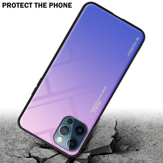 Cadorabo Hoesje geschikt voor Apple iPhone 13 MINI in ROZE - BLAUW - Tweekleurige beschermhoes TPU-silicone Case Cover