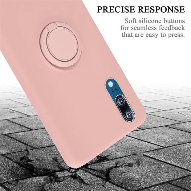 Cadorabo Hoesje geschikt voor Huawei P20 in LIQUID ROZE - Beschermhoes van TPU silicone Case Cover met ring