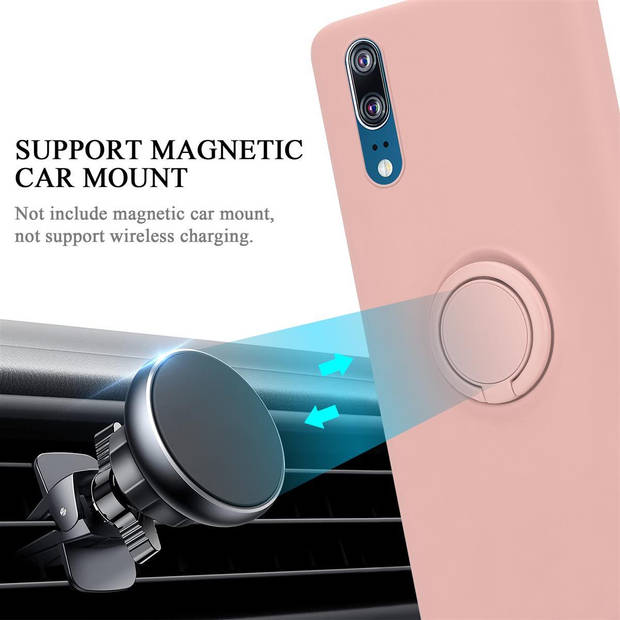 Cadorabo Hoesje geschikt voor Huawei P20 in LIQUID ROZE - Beschermhoes van TPU silicone Case Cover met ring