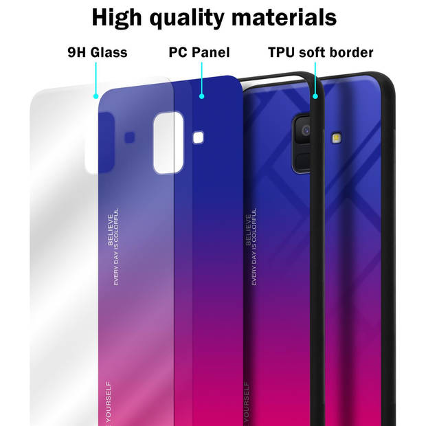 Cadorabo Hoesje geschikt voor Samsung Galaxy A6 2018 in PAARS - ROOD - Tweekleurige beschermhoes TPU-silicone Case Cover