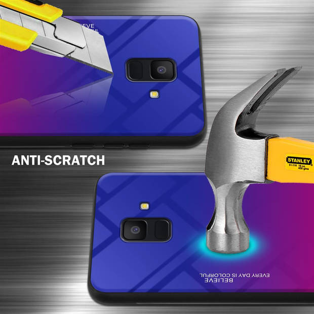 Cadorabo Hoesje geschikt voor Samsung Galaxy A6 2018 in PAARS - ROOD - Tweekleurige beschermhoes TPU-silicone Case Cover