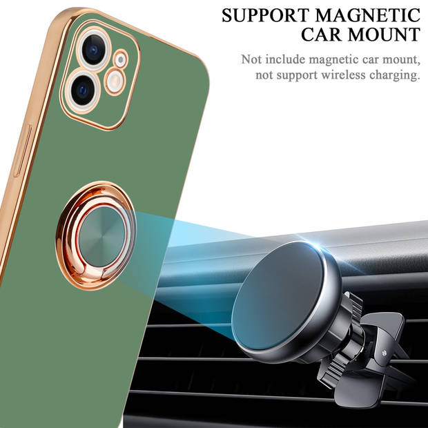 Cadorabo Hoesje geschikt voor Apple iPhone 11 in Glossy Licht Groen - Goud - Beschermhoes Camerabescherming magnetische