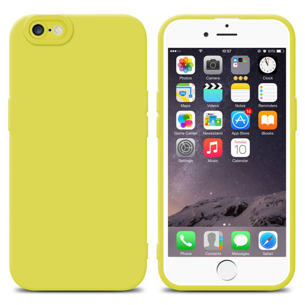 Cadorabo Hoesje geschikt voor Apple iPhone 6 PLUS / 6S PLUS in FLUID GEEL - Beschermhoes TPU silicone Cover Case