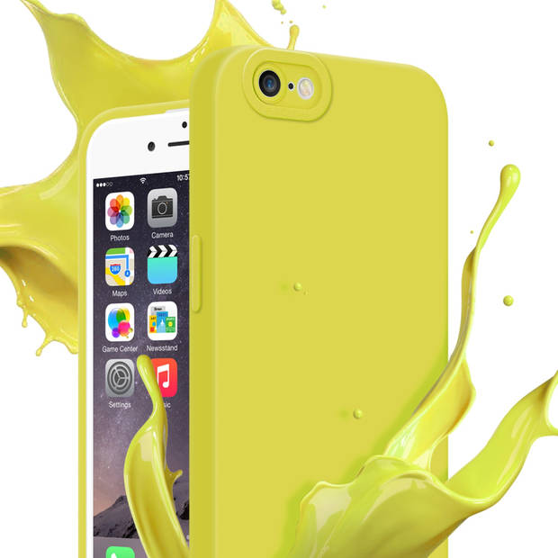 Cadorabo Hoesje geschikt voor Apple iPhone 6 / 6S in FLUID GEEL - Beschermhoes TPU silicone Cover Case