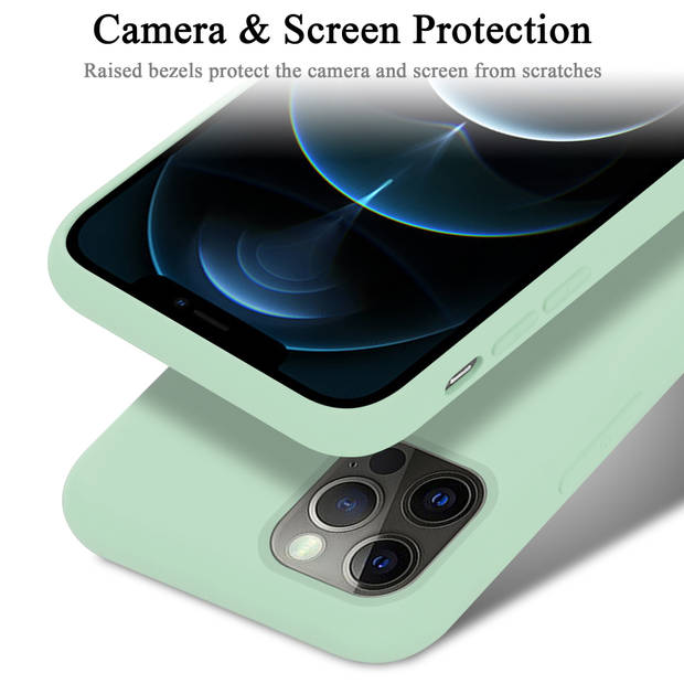 Cadorabo Hoesje geschikt voor Apple iPhone 13 PRO MAX Case in LIQUID LICHT GROEN - Beschermhoes TPU silicone Cover