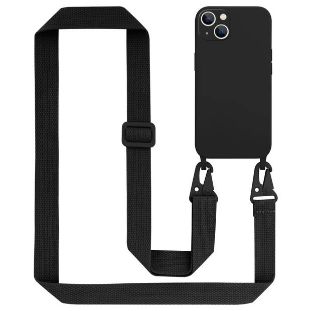 Cadorabo Mobiele telefoon ketting geschikt voor Apple iPhone 14 PLUS Hoesje in LIQUID ZWART - Silicone beschermhoes