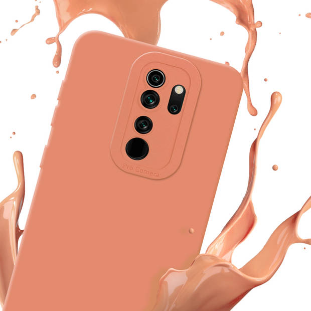 Cadorabo Hoesje geschikt voor Xiaomi RedMi NOTE 8 PRO in FLUID LICHT ORANJE - Beschermhoes TPU silicone Cover Case