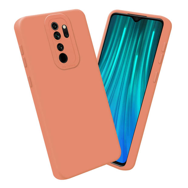 Cadorabo Hoesje geschikt voor Xiaomi RedMi NOTE 8 PRO in FLUID LICHT ORANJE - Beschermhoes TPU silicone Cover Case