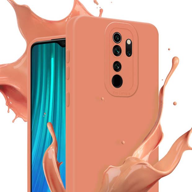 Cadorabo Hoesje geschikt voor Xiaomi RedMi NOTE 8 PRO in FLUID LICHT ORANJE - Beschermhoes TPU silicone Cover Case