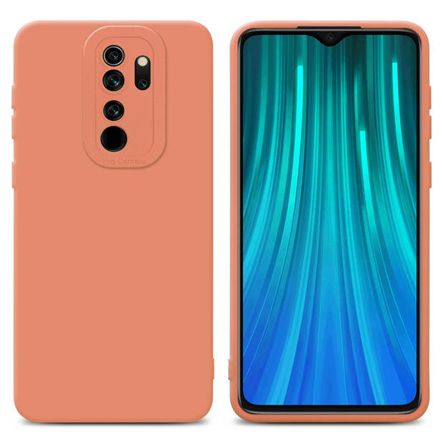 Cadorabo Hoesje geschikt voor Xiaomi RedMi NOTE 8 PRO in FLUID LICHT ORANJE - Beschermhoes TPU silicone Cover Case