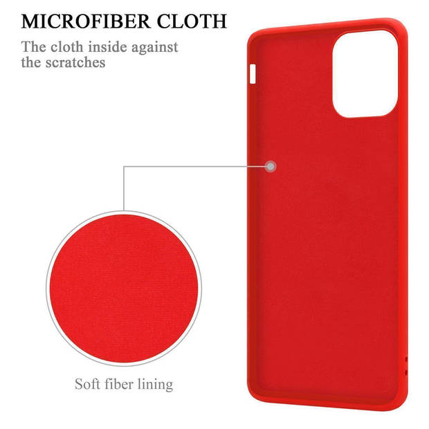 Cadorabo Hoesje geschikt voor Apple iPhone 13 MINI in LIQUID ROOD - Beschermhoes van TPU silicone Case Cover met ring