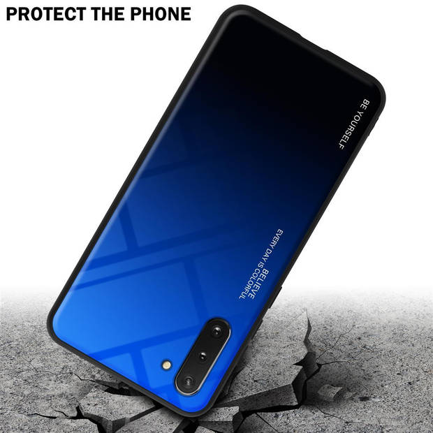 Cadorabo Hoesje geschikt voor Samsung Galaxy NOTE 10 in BLAUW - ZWART - Tweekleurige beschermhoes TPU-silicone Case