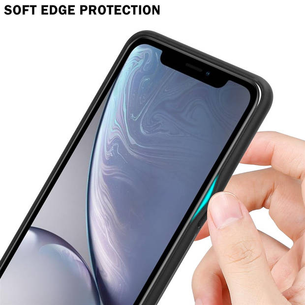 Cadorabo Hoesje geschikt voor Apple iPhone XR in ROOD - ZWART - Tweekleurige beschermhoes TPU-silicone Case Cover