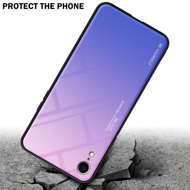 Cadorabo Hoesje geschikt voor Apple iPhone XR in ROZE - BLAUW - Tweekleurige beschermhoes TPU-silicone Case Cover