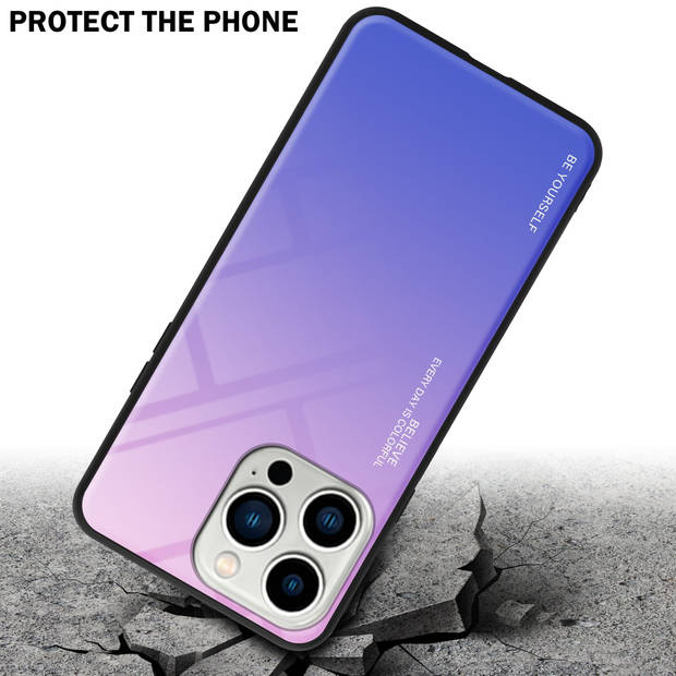 Cadorabo Hoesje geschikt voor Apple iPhone 14 PRO MAX in ROZE - BLAUW - Tweekleurige beschermhoes TPU-silicone Case