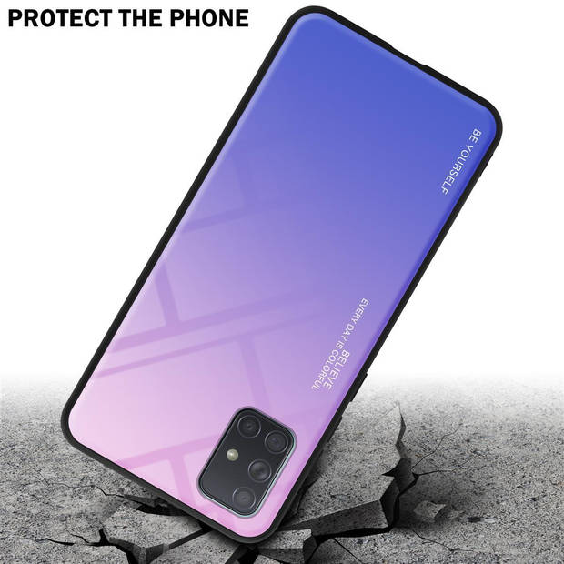 Cadorabo Hoesje geschikt voor Samsung Galaxy A71 4G in ROZE - BLAUW - Tweekleurige beschermhoes TPU-silicone Case Cover