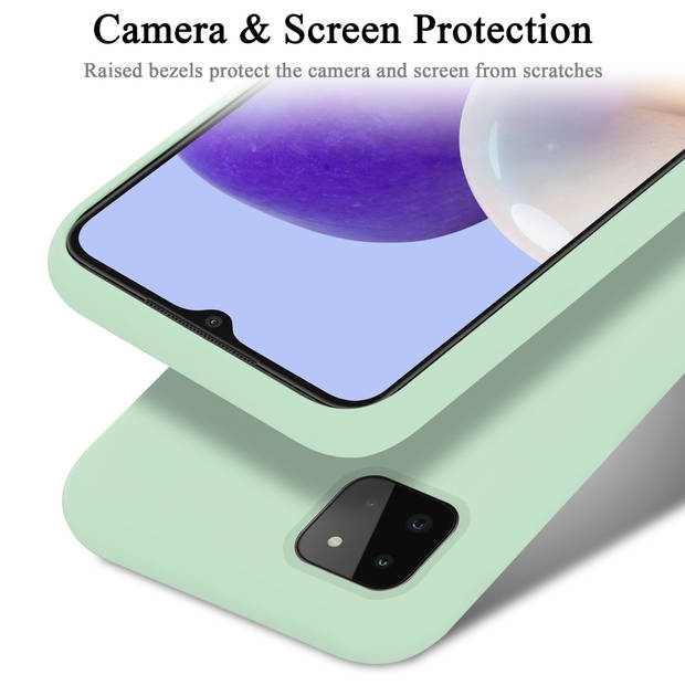 Cadorabo Hoesje geschikt voor Samsung Galaxy A22 5G Case in LIQUID LICHT GROEN - Beschermhoes TPU silicone Cover