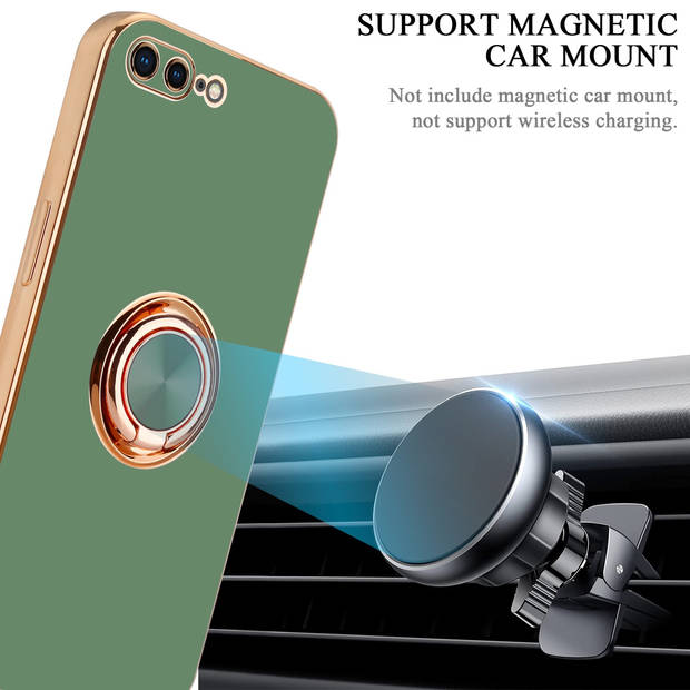 Cadorabo Hoesje geschikt voor Apple iPhone 7 PLUS / 7S PLUS / 8 PLUS in Glossy Licht Groen - Goud - Beschermhoes