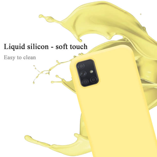 Cadorabo Hoesje geschikt voor Samsung Galaxy A71 4G Case in LIQUID GEEL - Beschermhoes TPU silicone Cover