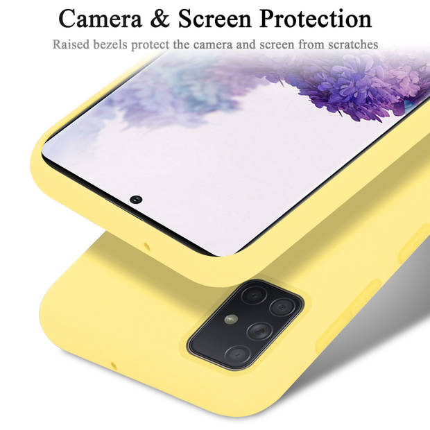 Cadorabo Hoesje geschikt voor Samsung Galaxy A71 4G Case in LIQUID GEEL - Beschermhoes TPU silicone Cover