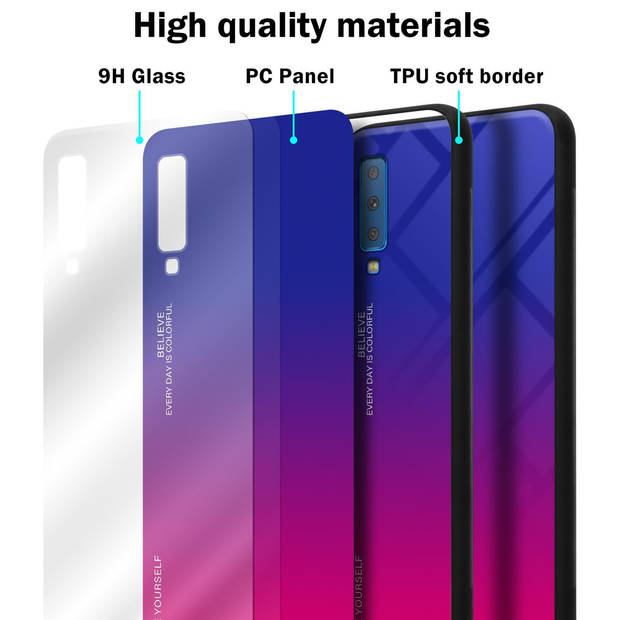 Cadorabo Hoesje geschikt voor Samsung Galaxy A7 2018 in PAARS - ROOD - Tweekleurige beschermhoes TPU-silicone Case Cover