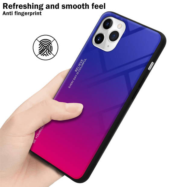 Cadorabo Hoesje geschikt voor Apple iPhone 11 PRO in PAARS - ROOD - Tweekleurige beschermhoes TPU-silicone Case Cover