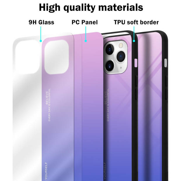 Cadorabo Hoesje geschikt voor Apple iPhone 11 PRO in ROZE - BLAUW - Tweekleurige beschermhoes TPU-silicone Case Cover