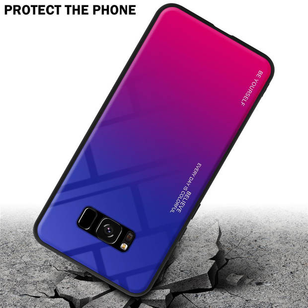 Cadorabo Hoesje geschikt voor Samsung Galaxy S8 in PAARS - ROOD - Tweekleurige beschermhoes TPU-silicone Case Cover