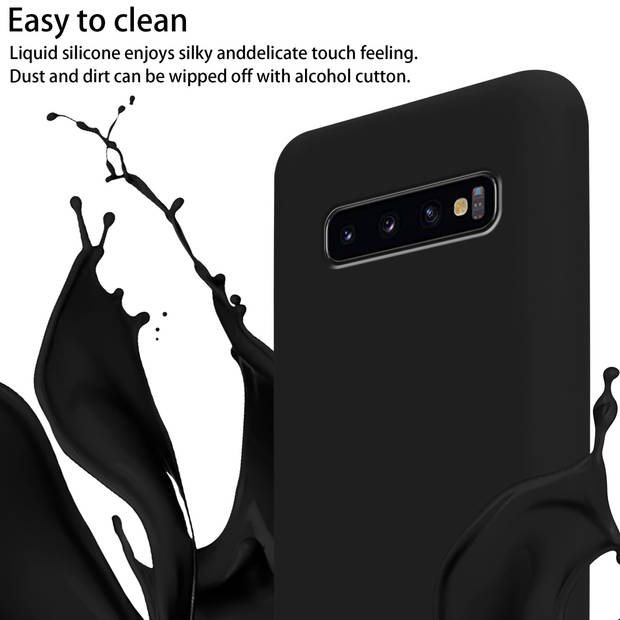 Cadorabo Mobiele telefoon ketting geschikt voor Samsung Galaxy S10 PLUS Hoesje in LIQUID ZWART - Silicone beschermhoes