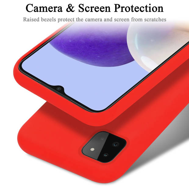 Cadorabo Hoesje geschikt voor Samsung Galaxy A22 5G Case in LIQUID ROOD - Beschermhoes TPU silicone Cover