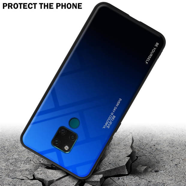Cadorabo Hoesje geschikt voor Huawei MATE 20 in BLAUW - ZWART - Tweekleurige beschermhoes TPU-silicone Case Cover
