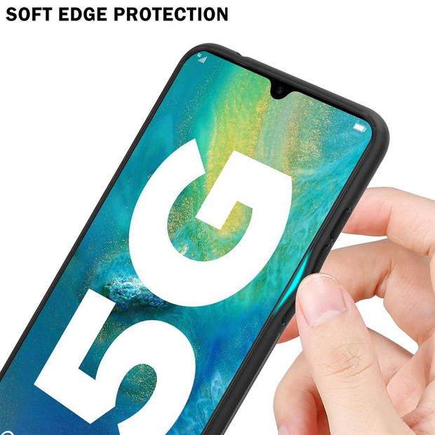 Cadorabo Hoesje geschikt voor Huawei MATE 20 in BLAUW - ZWART - Tweekleurige beschermhoes TPU-silicone Case Cover