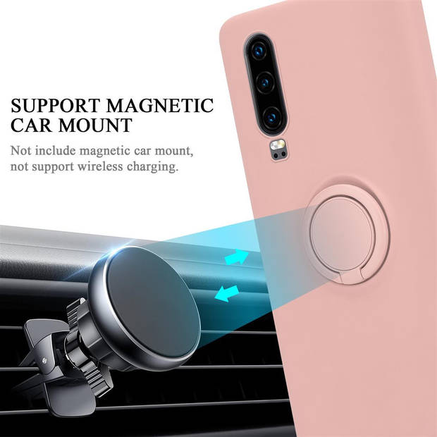 Cadorabo Hoesje geschikt voor Huawei P30 in LIQUID ROZE - Beschermhoes van TPU silicone Case Cover met ring