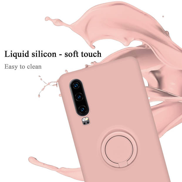 Cadorabo Hoesje geschikt voor Huawei P30 in LIQUID ROZE - Beschermhoes van TPU silicone Case Cover met ring